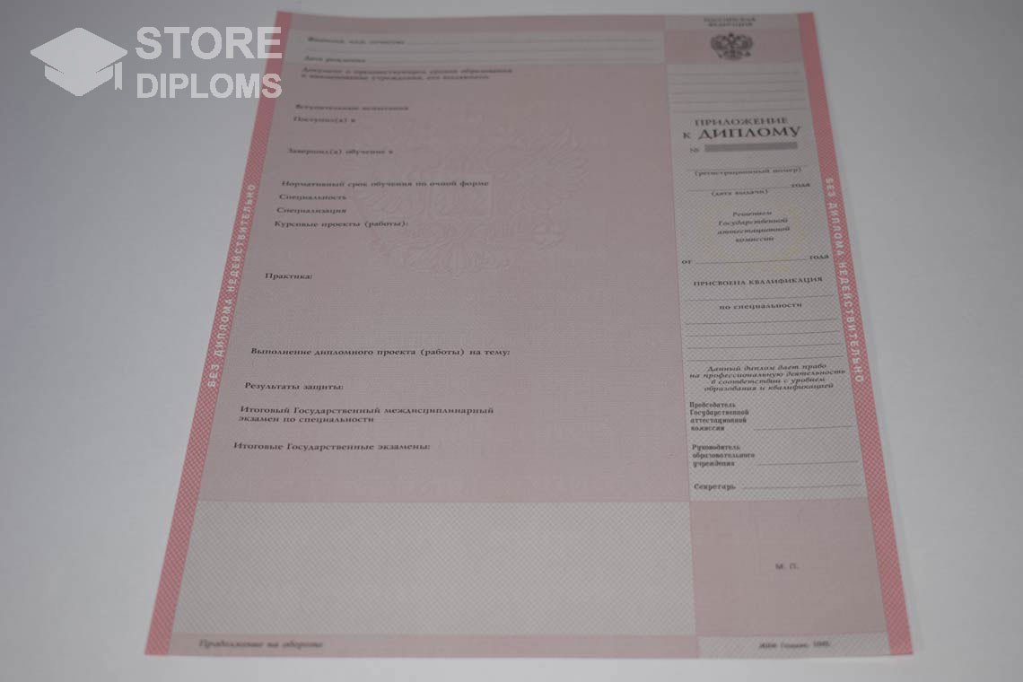 Приложение к Диплому Техникума период c 2003 по 2007 год - Абакан